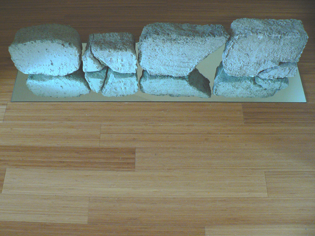 3D typography: 'BIKE' (concrete, mirrored glass)