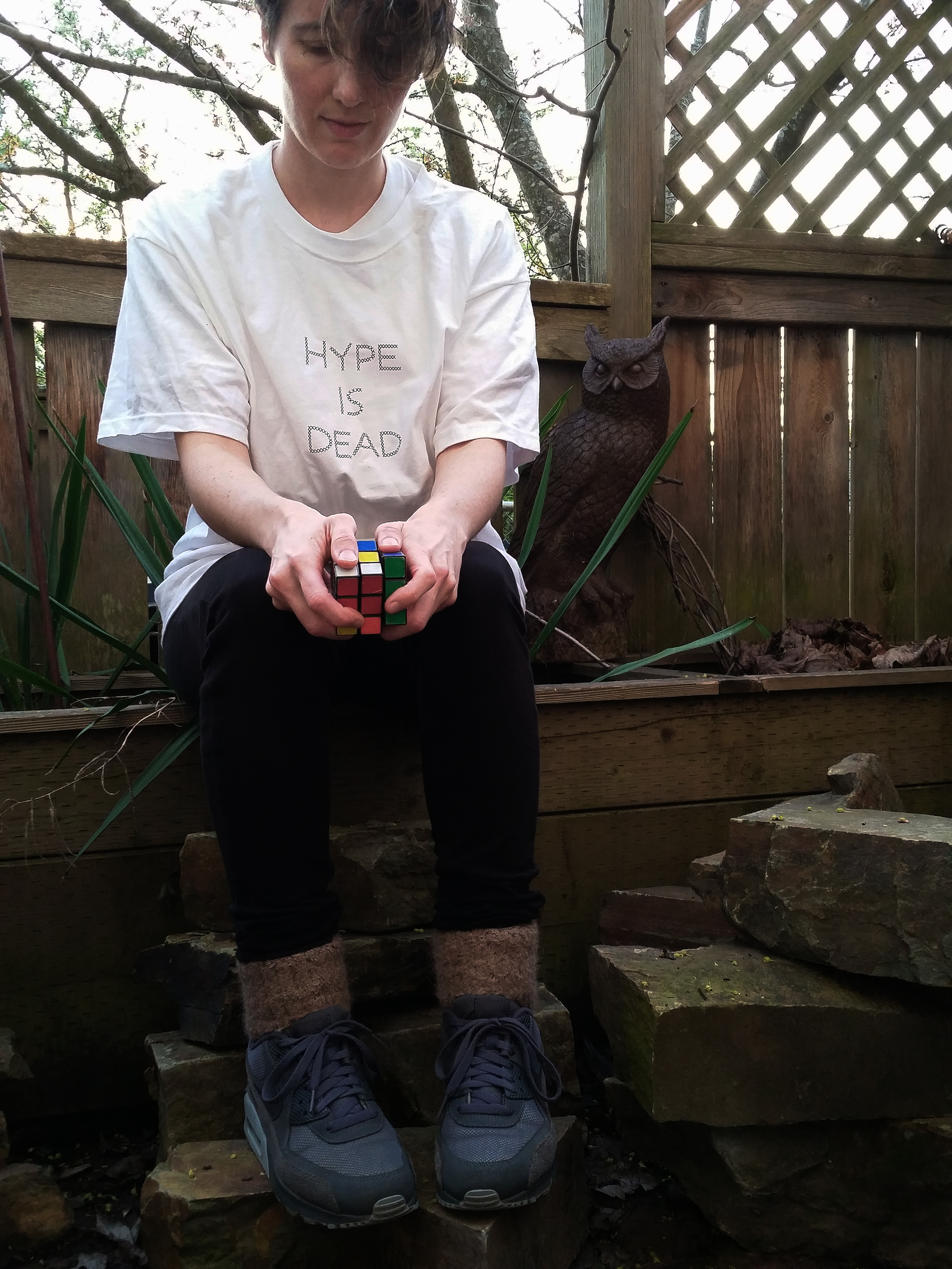 HYPE IS DEAD tee on model